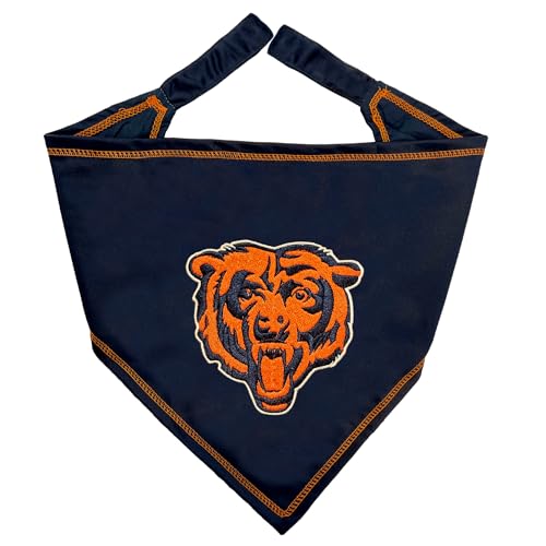 NFL Chicago Bears TIE Bandana Small/Medium. Dog Bandana Scarf Bib for Pet Cat Dog. The Ultimate Game-Day Party Bandana