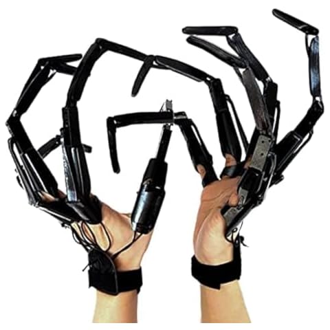 1 Pair Halloween Articulated Fingers, Festival Cosplay Prop Gear Realistic Skeleton Bone Claws Extender with Flexible Joint, 3D Printed Articulated Finger Extensions Fits All Finger Sizes (Black) Cover