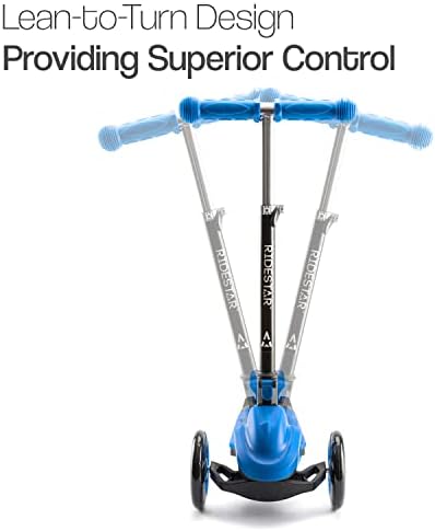 ToyStar Cruise 3 Wheel Tri Scooter, Easy Folding System, Height Adjustable Handlebars, Tilt To Turn Steering, Kids Aged 3+ Years