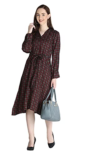 Image of Leriya Fashion Kurtis for Women || Soft Rayon Printed Knee Length Kurti for Girls || Long Sleeves || V Neck || Fancy Kurti for Outing || Evening || Date Wear for Women