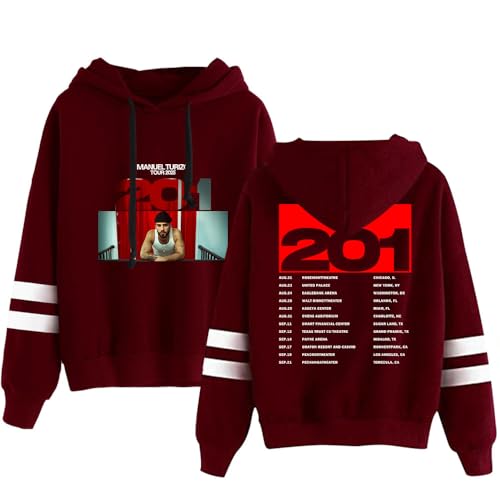 JABBXIAGN Manuel Turizo 201 World Tour Hoodie Sweatshirt Women Man Casual Long Sleeve Pullover Fashion Wearing Top (Wine Red,X-Small)