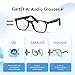 GetD AI Glasses for Men & Women, Smart Glasses Powered by ChatGPT, AI Real-time Translation with 145 languages, 11H Music Play, Bluetooth Glasses with Anti-Blue Light Lens for Daily Use, Travel