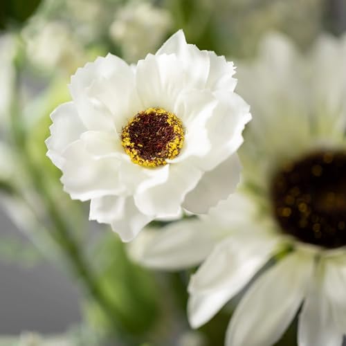 Sullivans Greenery Garland, Sunflower & Wispy Berry Spring Garland for Indoor, 66" White Flower Faux Life-Like Flower Garlands for Mantle Decor, Living Room, Home, & Office Fireplace Decorations by Sullivans - Image 2