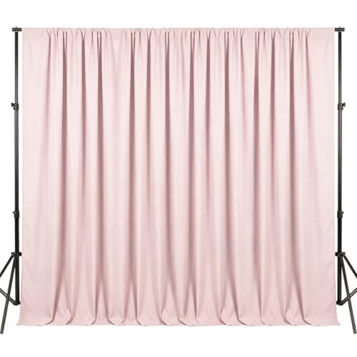 10x6.5 Ft Light Pink Backdrop Curtains for Parties, Polyester Photo Backdrop Curtain for Halloween Party, Wedding, Bridal Baby Shower, Stage Decoration, Photoshoot Background (2 Panels 5x6.5Ft) by Pocleanyo - Used condition - US$22.55