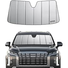 Pigenius Windshield Sun Shade for Hyundai Palisade 2020-2026, Premium Grey Leather Finish