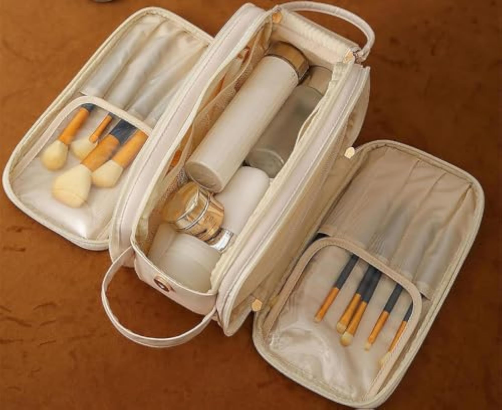 Hanging Toiletry Three-Layer Zipper U-Shaped Cosmetic Holder