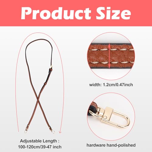 Image of dadop Strap Kit Compatible with Longchamp Mini Bags - Leather Adjustable Purse Straps for Women's Mini Shoulder Bag