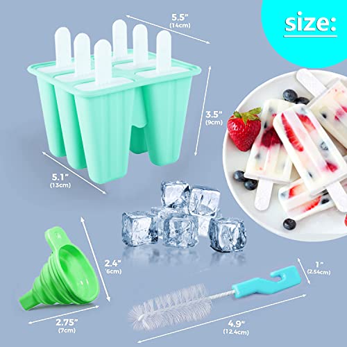 Ssydl ICE-POP-MOLDS Silicone Popsicle Molds, 6 Pieces Ice Pop Molds, Bpa Free Popsicle Mold Reusable Easy Release Ice Pop Maker thumb #2