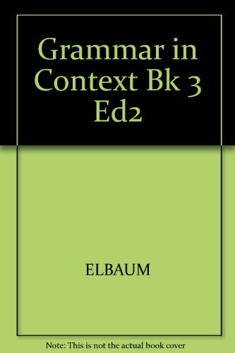 Grammar in Context Book 3 0838466516 Book Cover