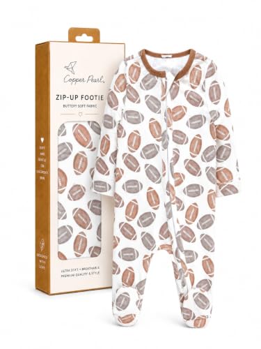 Copper Pearl Zip-Up Footie Baby Pajamas – Soft Newborn Onesies for Boys &amp; Girls, Tag-Free with Two-Way Zipper Baby Sleepers for Newborn - Blitz, 18-24 Months