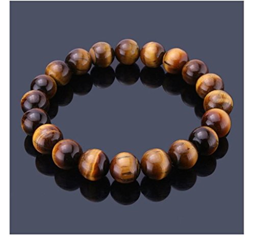Adabele Real Natural Golden Yellow Tiger's Eye Bracelet 7.5 Inch Stretch Gemstone Beaded Bracelet Chakras Healing Crystal Stone Jewelry Energy Quartz Rock Gb8-B26 #TOP1