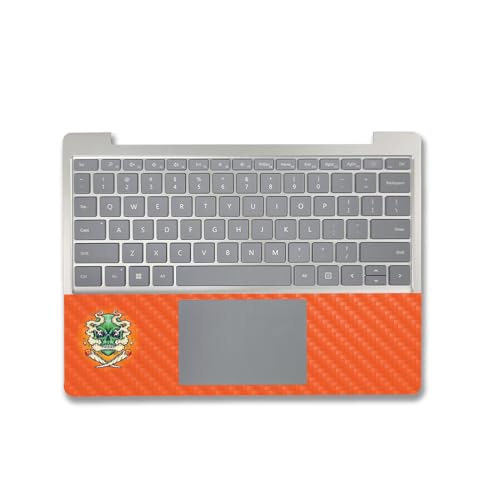 Image of MightySkins Carbon Fiber Skin Compatible with Microsoft Surface Laptop Go 3 (2023) Full Wrap Kit - Smoke Skull | Protective, Durable Textured Carbon Fiber Finish | Made in The USA