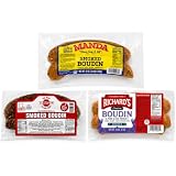 Smoked Boudin Sampler Kit, Pack of 3, Richard's, Best Stop, and Manda Cajun Smoked Pork and Rice...