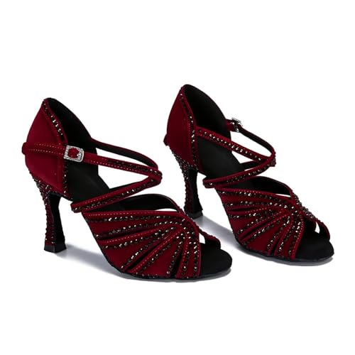 Women Ballroom Dance Shoes Diamond Fashion Modern Latin Salsa Bachata Practice Performance Dance Shoes