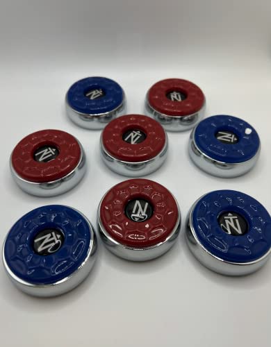 TRUE NORTH Shuffleboard Pucks, 2-1/8\'\' (53mm), Set of 8 Blue/Red.