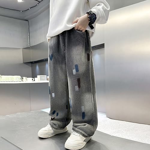 Pantalon baggy garçon blanc confortable avec poches et cordon réglable