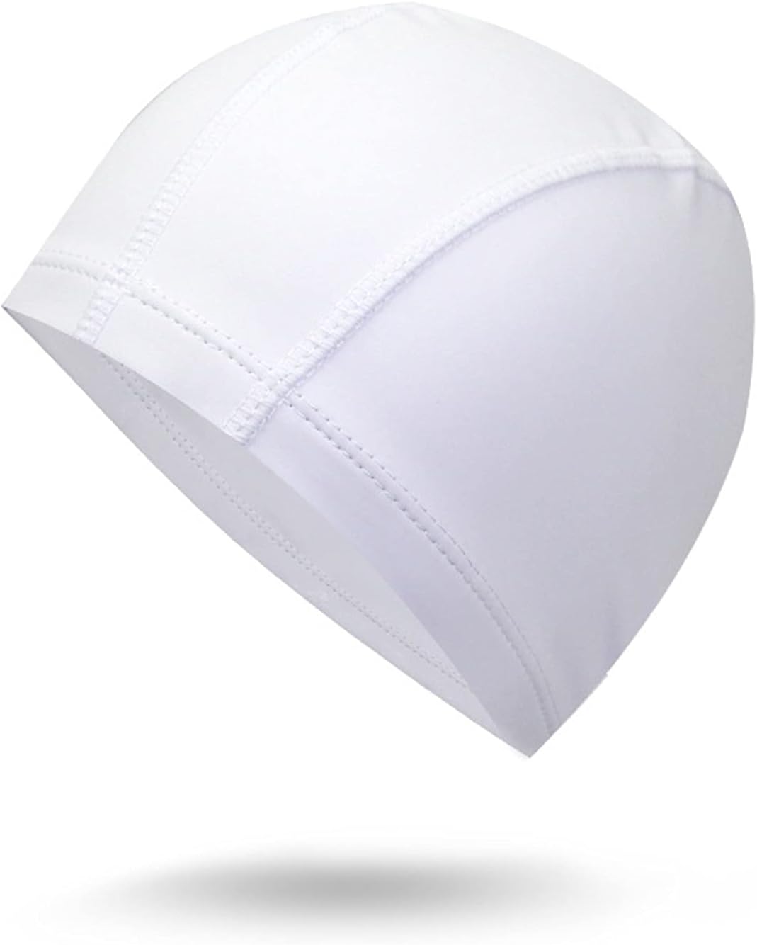 Swim Caps New Elastic Waterproof PU Coating Swim Caps Swim Pool Unisex Swim Hats Free Size Men&Women Ears Protection Swimming Cap(White)