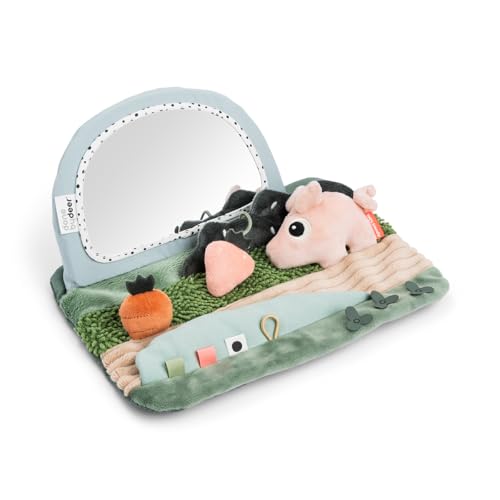 Image of Done by Deer Tummy Time Mirror - Baby Activity and Tummy Time Toy with Sensory and Tactile Elements - Baby-Safe Mirror – Stimulating Toy for Infants and Babies 0+ Months – Scandinavian Design