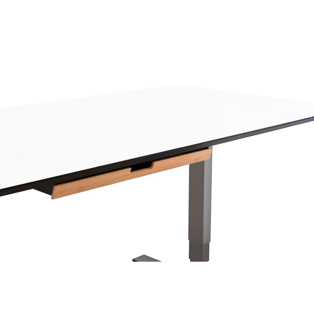 WIRSCHDA® Premium Unterbauschublade Bambus – Schreibtisch Organizer flach & ausziehbar | Untertisch Schublade für Homeoffice & höhenverstellbare Tische | Büro Ordnungssystem Holz