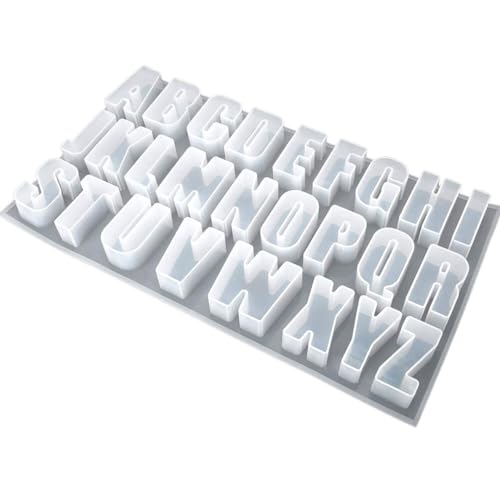 Image of Extra deep 25 mm Large English Letter Alphabet Silicone Molds for Resin Casting for Name Plate, Presanction, Signages Tabletop Signs, Keychains DIY Project, Display