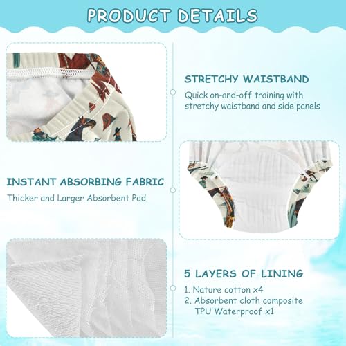Image of Toddler Potty Training Underwear Cotton Absorbent Soft Baby Girl Boy Potty Training Pant 2t-5t
