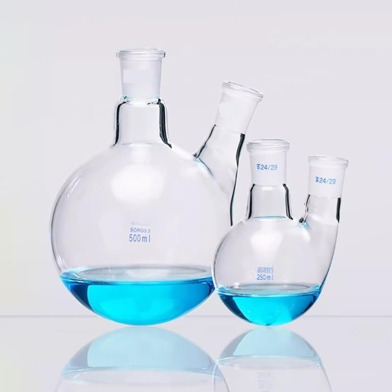 Matraz de vidrio de alto contenido en borosilicato Matraz de destilación de doble cuello y fondo redondo de vidrio de borosilicato #24 de 100 ml - 1000 ml(1000ml Type-1)