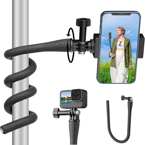 TELESIN Soporte Flexible de Cola de Mono y Palo de Selfie para GoPro Hero 13/12/11/10/9/8, DJI OSMO Action Pocket, Insta360 X5 X4, iPhone Android Smartphones, Monopié, Accesorios para Cámara de Acción