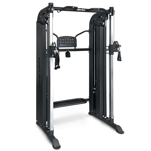 Image of Commercial Functional Trainer Cable Machine, Multifunctional Cable Crossover Exercise Machine, All in One Home Gym System, Workout Weight Machine for Strength Training, Compact Fitness Equipment Set