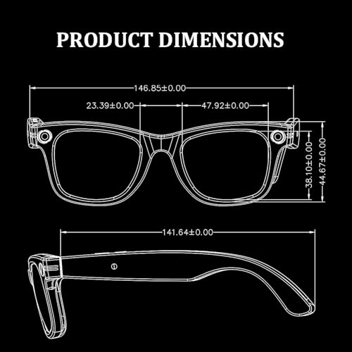 hKjPlvf Gafas Inteligentes con IA y cámara HD para Recibir Llamadas, Auriculares Bluetooth, grabación, reconocimiento de Fotos, traductor Bluetooth, Gafas de Sol para Viajes, reuniones y Negocios,B - imagen 8