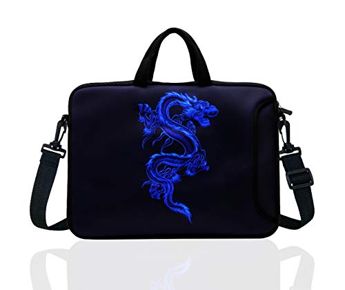 14-Inch Laptop Shoulder Bag Sleeve Case With Handle For 13" 13.3" 14" 14.1" Netbook/Macbook Air Pro (Blue Dragon) #TOP10