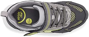 Stride Rite Boy's Lighted Cosmic Sneaker, Grey/Neon, 9 Wide Toddler | Image 6