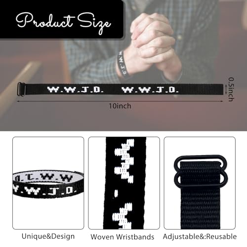 WWJD Bracelets Webbing What Would Jesus Do Bracelet for Men Women Adjustable Christian Woven Wristbands Bulk Religious Jewelry Accessories Gifts3