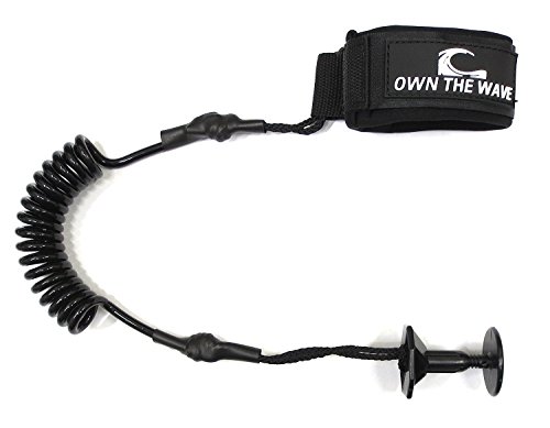 Own the Wave Premium Coiled Bodyboard Strap - 4' Calf Leash w/Triple Strap