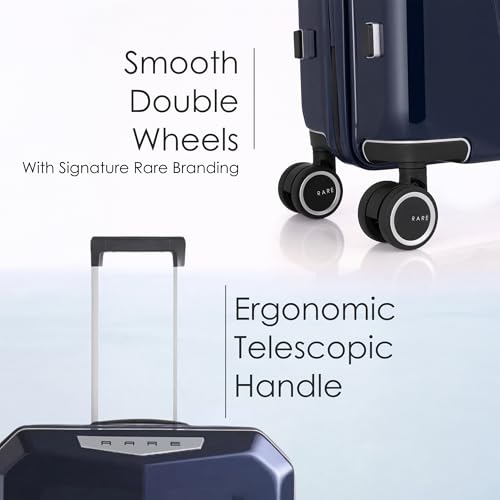 Image of Rare Rabbit Gallardo Large Size Glossy Blue Hard Trolley Bag Polycarbonate Antiscratch Travel Suitcase with 8 Silent Wheels and a Sturdy TSA Lock - Luggage for Men & Women