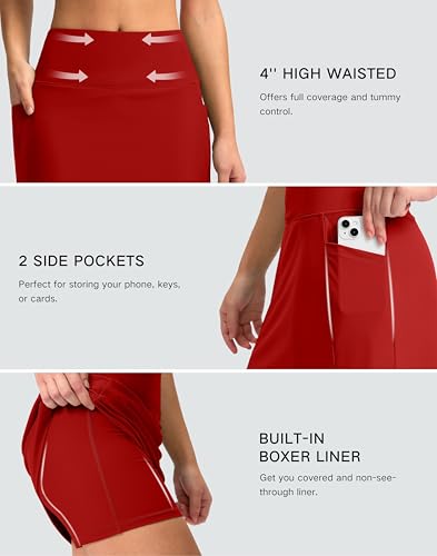 Image of G Gradual Women's 16 inch Swim Skirt with Pockets High Waisted Tummy Control Modest Swimsuit Bathing Suit Bottoms for Women