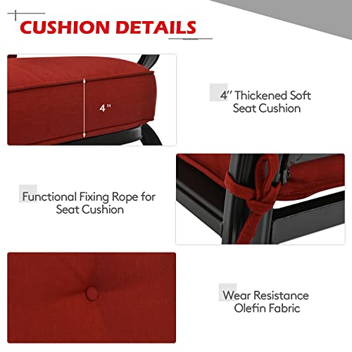 image for Giantex Patio Loveseat with Coffee Table Outdoor Bench with Cushion an