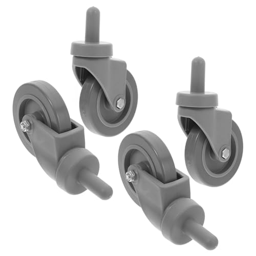 Unomor 4pcs Heavy Duty Replacement Wheels for Mop Bucket Threaded Stem Swivel Casters Trash Can Wheels Fit Utility Cart Accessories