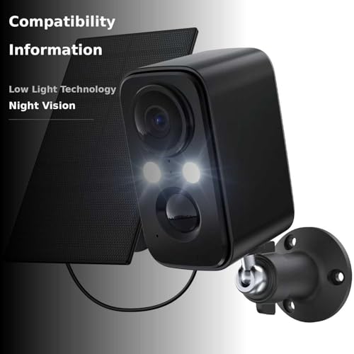 IHOXTX Security Cameras Wireless Outdoor: Cameras for Home Security WiFi Camera with Solar Panel Battery Powered Surveillance System Kit Motion Sensor Alarm Floodlight Night Vision IP66 Waterproof