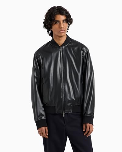 Armani Exchange Men's Faux Leather Bomber Jacket2