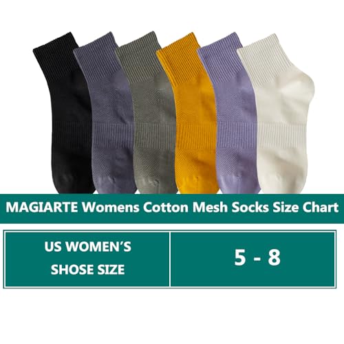 Image of MAGIARTE Womens Mini Crew Ankle Socks Athletic Casual Cotton Socks for Women