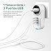 Cargador USB de Pared RAVPower Cargador Enchufe Giratorio con 3 Puertos USB...