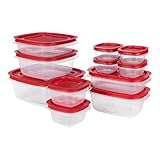 Rubbermaid EasyStore Rectangle and Square Containers, 22-Piece Set, Food Storage Containers, Food Storage Containers with Lids