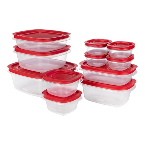 Rubbermaid EasyStore Rectangle and Square Containers, 22-Piece Set, Food Storage Containers, Food Storage Containers with Lids