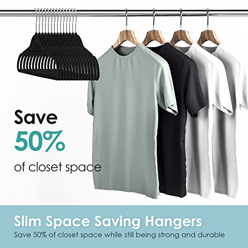 Velvet Hangers Non Slip Felt Hangers, Duducofu 30 Pack Black Velvet Hangers Clothes Hangers Space Saving Slim Hangers With 360 Degree Swivel Hook For Suits Coats, Jackets, Pants, And Dress Clothes #TOP7