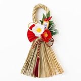 秀〆 正月飾り 玄関 モダン しめ縄 おしゃれ モダン飾り（椿） ナチュラル MD-13A