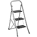 Trittleiter 3 Stufen Leiter Klapptritt Klappleiter Klapptreppe Tritt Haushaltstritt Stehleiter Sprossenleiter klappbar faltbar bis 150 kg (3 Stufen, silber)