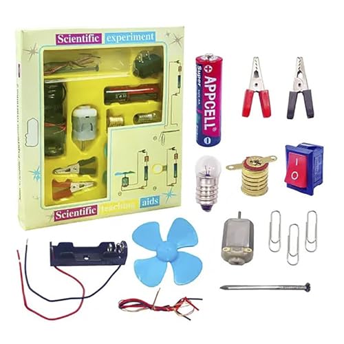 Image of Science Experiment Kit - Science Kit for Kids, STEM Kit, Electric Circuit Kit for Students with Motor Fan Toy, DIY Science Kit for Students, Science Experiment Kit - Pack of 1 Random Color