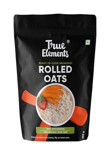 True Elements Rolled Oats 500g - Rolled Oats for Weight Management | Nutritious Breakfast | Gluten free Oats Combo | High Fibre Breakfast | 100% Wholegrain (B01NCRLSB1) Amazon Price History, Amazon Price Tracker