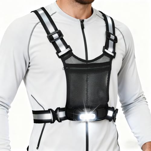 Running Lights for Runners, Reflective Vest with 3-Mode Motion Sensor Lights 45° Adjustable Tilt,...