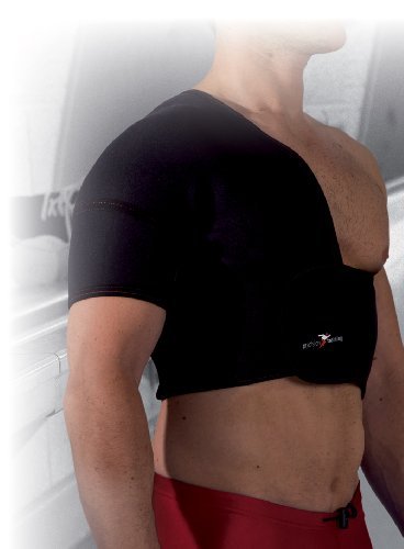 Precision Training Neoprene Half Shoulder Support (Right) - Black/Red, Medium by Precision Training